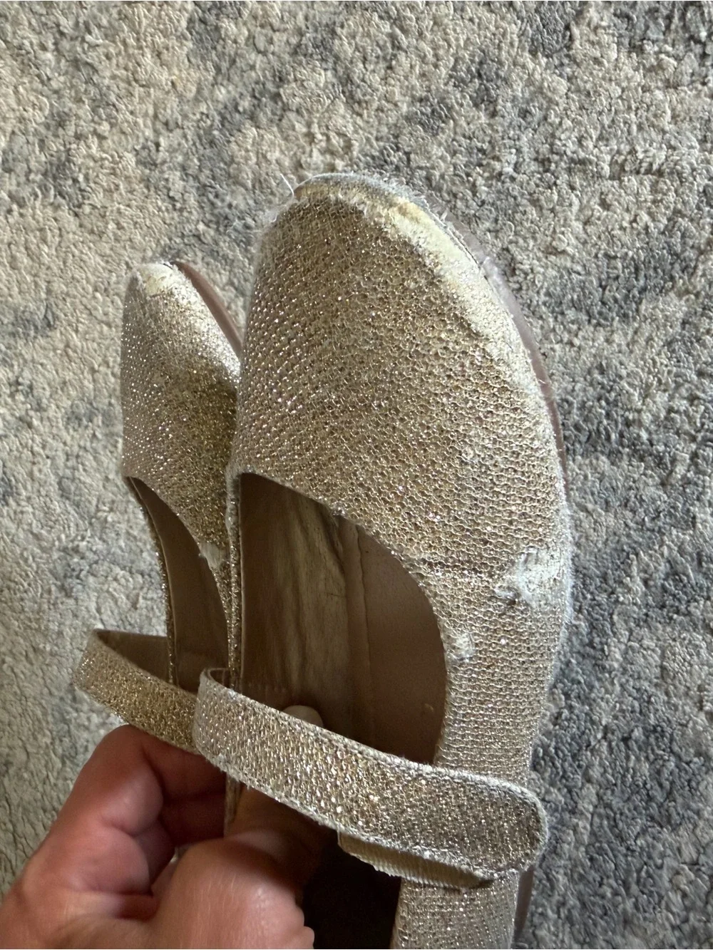 Sparkle Mary Jane Flats in Champagne Gold - Girls
